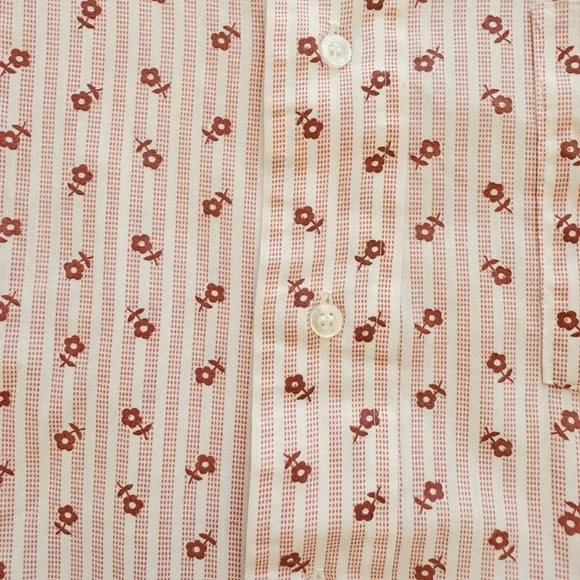 Vintage Men's Pink Flower Printed Shirt - Picture 4 of 4